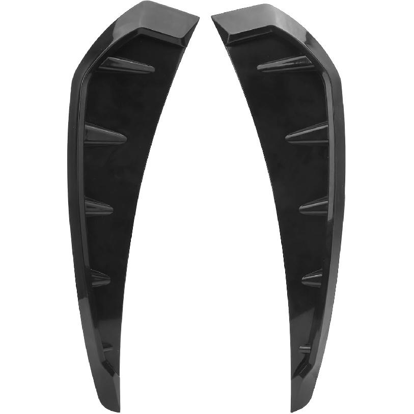 PerGar Side Fender Trim Cover, Car Vent Sticker, Universal PU Rubber Glossy Black Exterior Decor