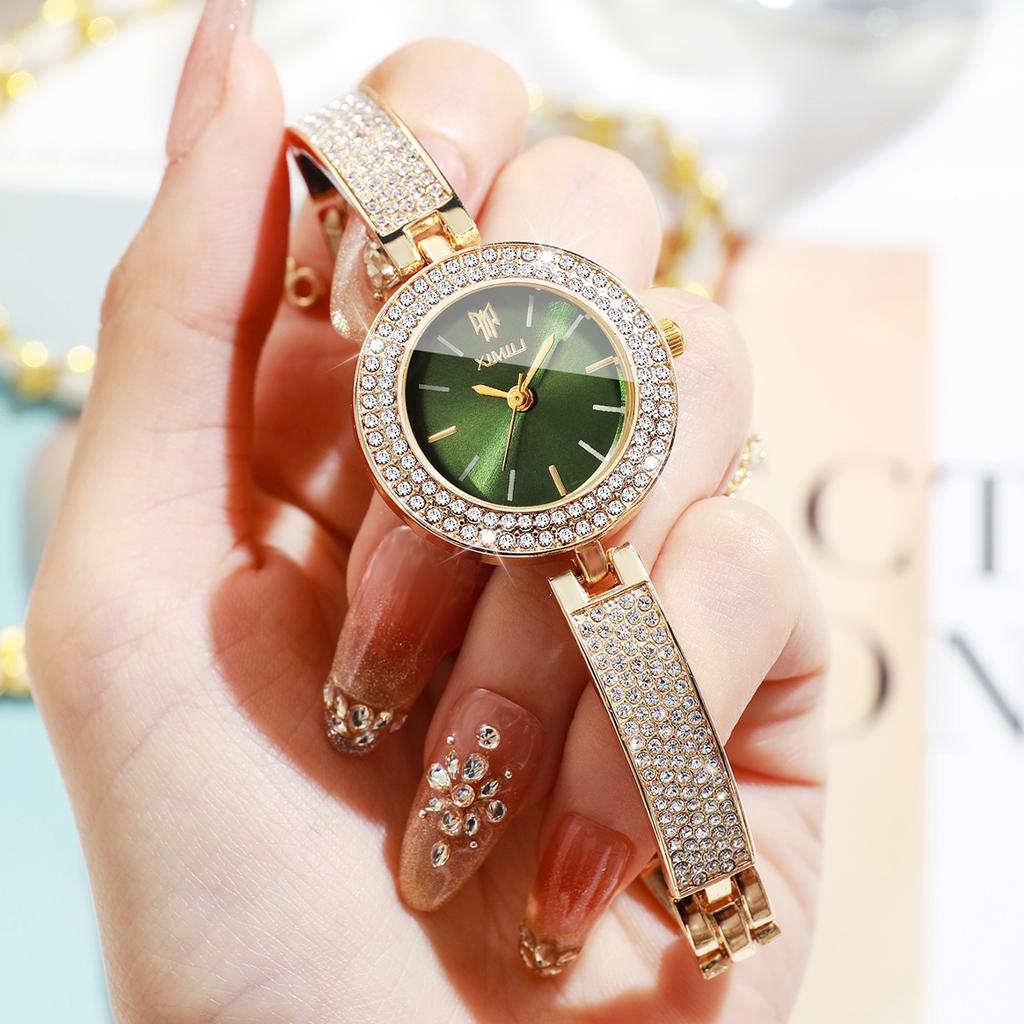Xiaomi Luxury Rhinestone Bangle Women Quartz Watch Full Diamond Bezel Bracelet Wristwatches Girls Clock Relogio Feminino (Without Box)