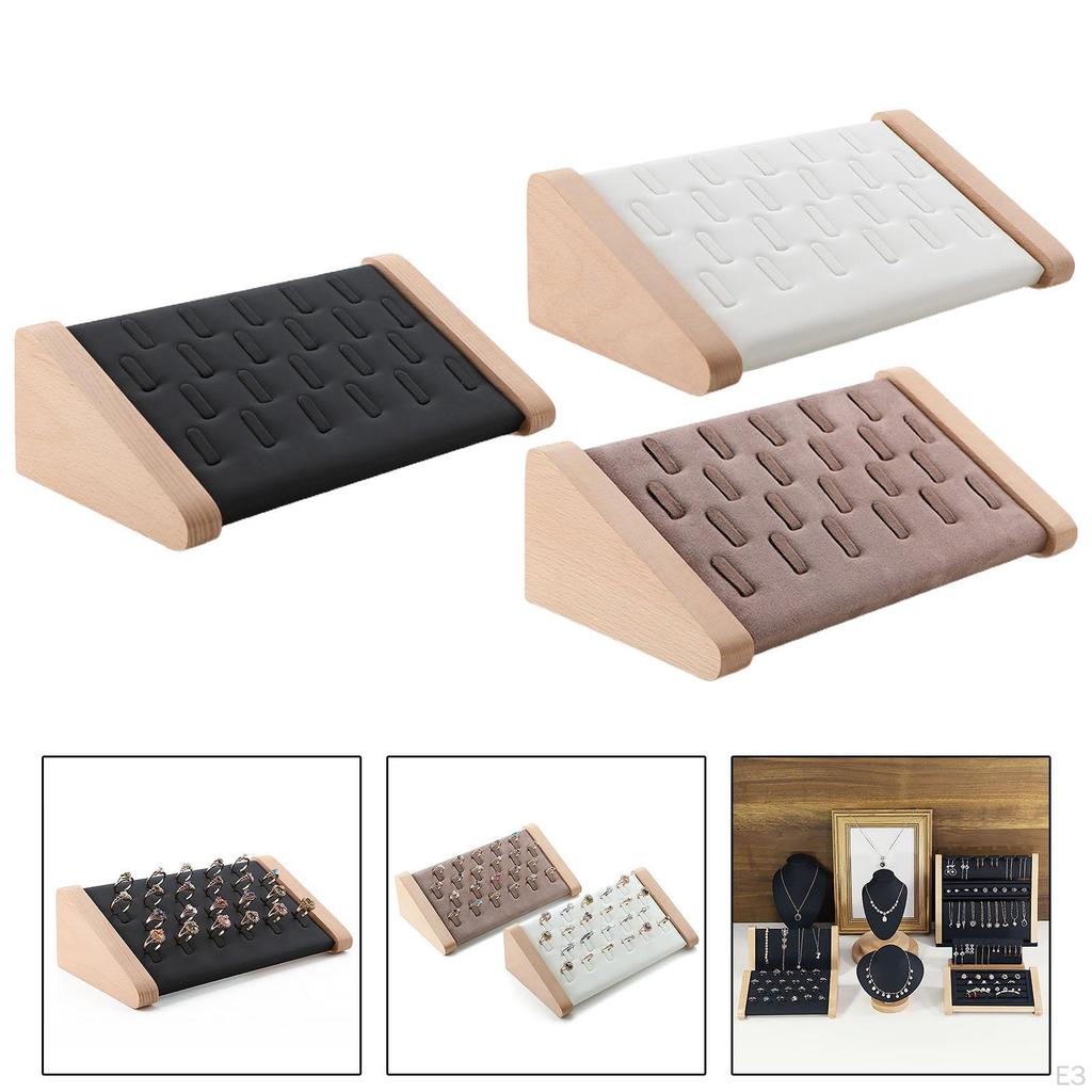 22 Slot Display Stand Jewelry Storage Tray Showcase Holder for Home Countertop Shop