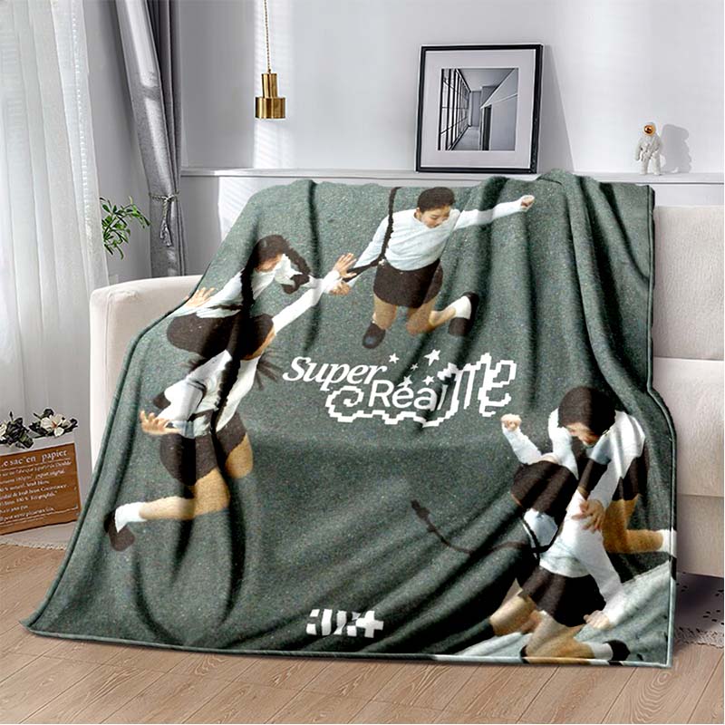 3D Printed Flannel Blanket I-ILLIT Combo K-POP Home Sofa Bed Blanket | Birthday Gift,
