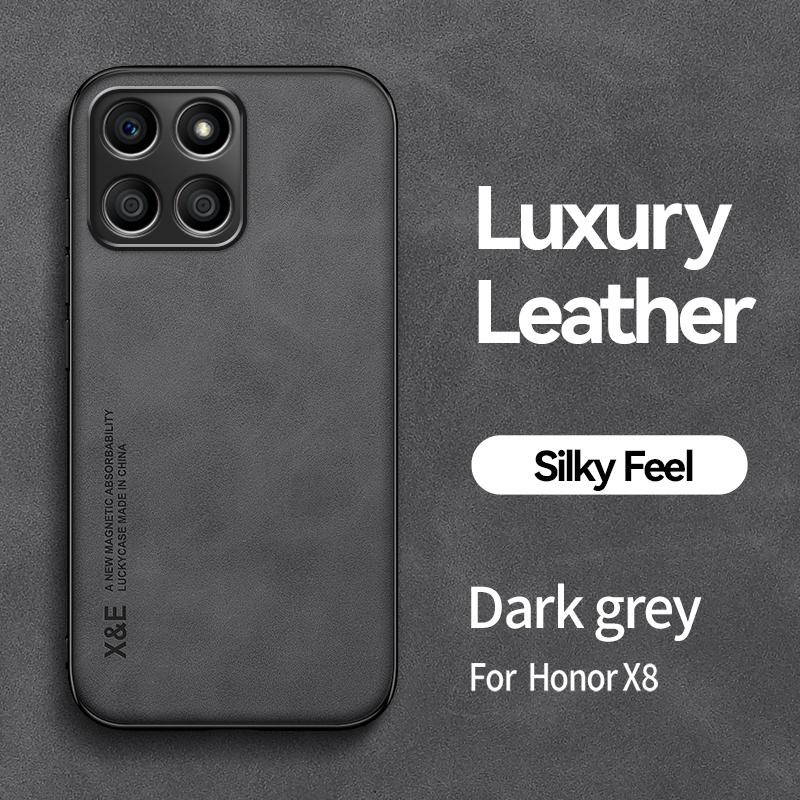 For Honor X8 5G Case Car Magnetic Holder Leather Phone Case For HonorX8 Honer Honar Xonor X8 X 8 5G Soft Shockproof Back Cover