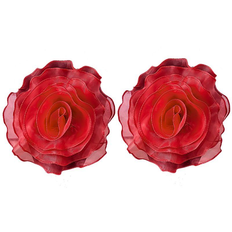 

ABWR-Multi-Layered Three-Dimensional Gauze Flower Corsage Wedding Dress Applique Decoration DIY Decorative Flowers красный