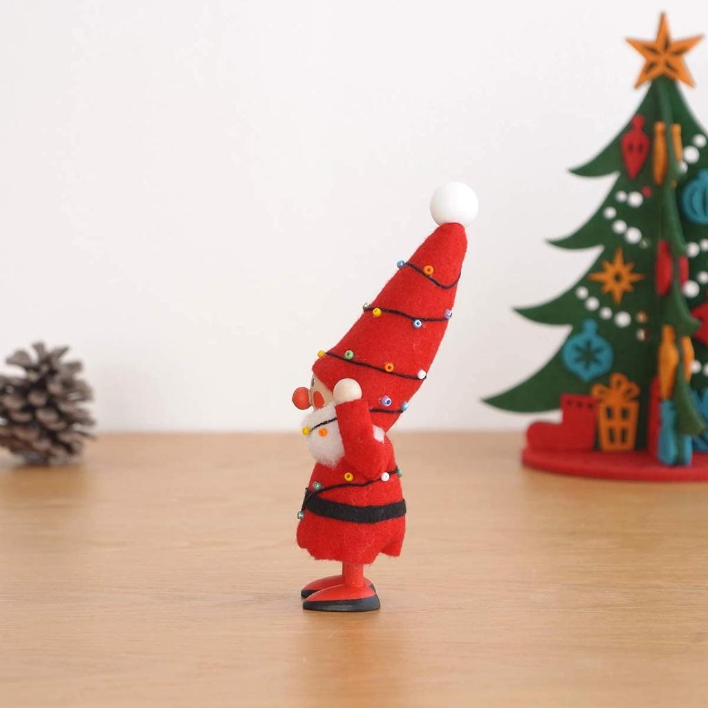 NORDIKA nisse Nordica Nisse Christmas Wooden Doll Santa Claus Entangled in Illuminated (Red Decorations)