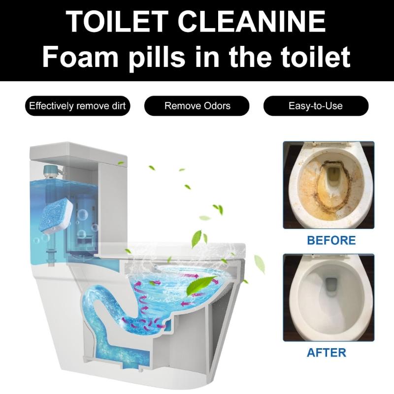 Toilet Cleaner Tablets Effervescents Tablets Deep Cleaning Washer Deodorants Cleaning Agent Pills Automatic Toilet Clean