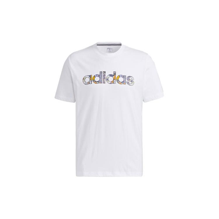 adidas neo M Ce Grph Tee 2 Logo Printing Sports Short Sleeve White Men s GP4877 XXL