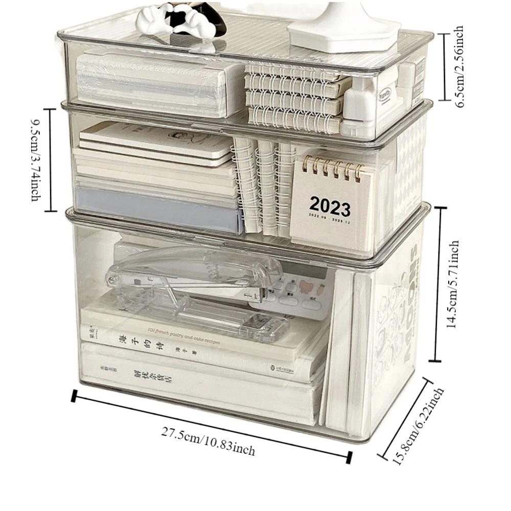 Schreibtisch-Aufbewahrungsbox Transparentes PET Schreibtisch-Schreibwaren Handkonto-Aufbewahrungsbox Große Kapazität Schublade Kosmetik-Organizer