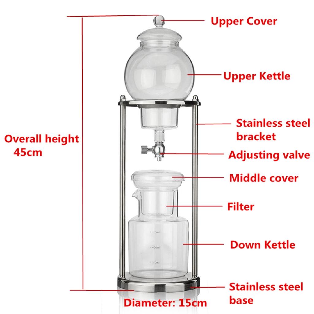 600ML 8 Cups Modern Dutch Coffee Water Drip Cold Ice Drip Coffee Maker Serve For Coffee Brewer Tool Household