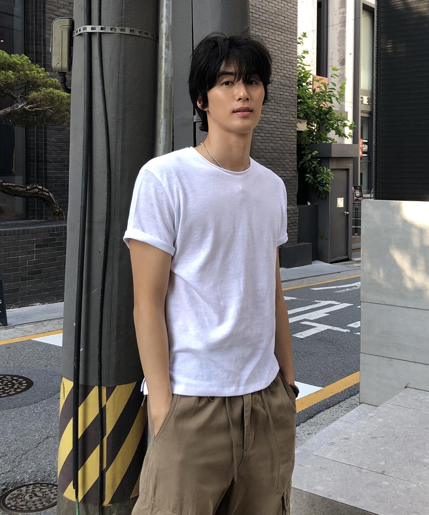 Dei Semi-Crop Round Slub Short Sleeve T-Shirt_5 Color
