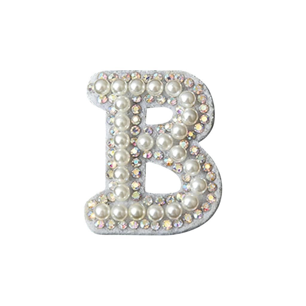 Diy Pearl Rhinestone English Letter Patch Hair Accessories