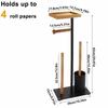 Stainless Steel Floor Standing Toilet Roll Holder With Toilet Brush Storage Tray Included Toilet Brush And Paper Stand