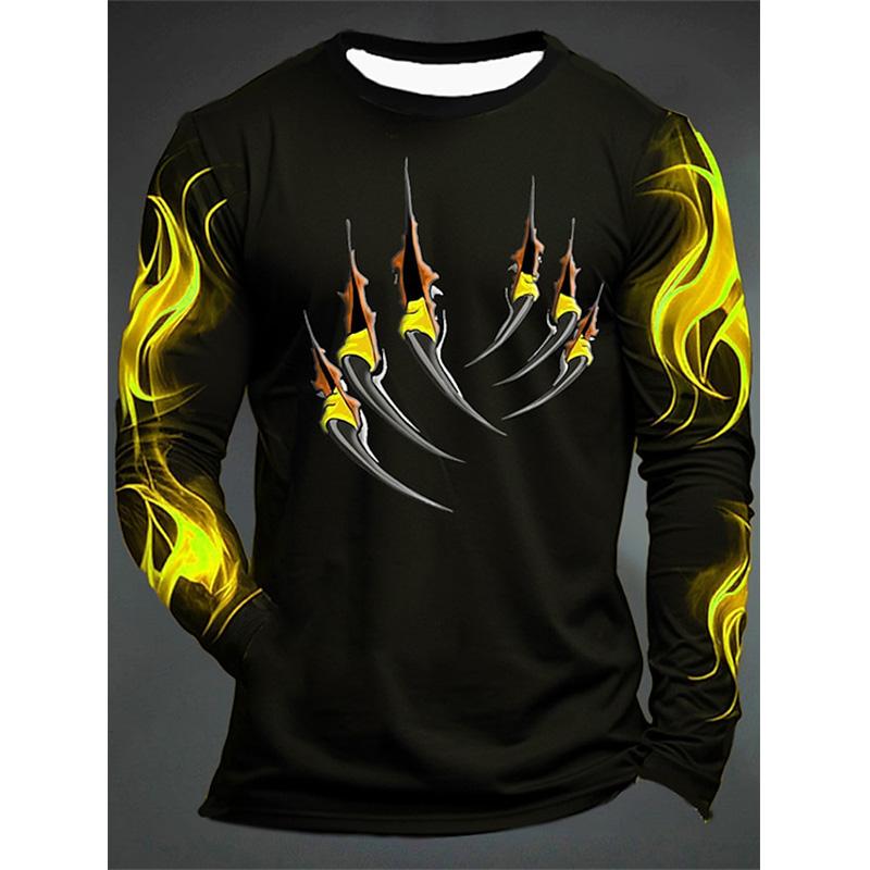 

Графічний Flame Paw 3D Print Футболки Чоловіки Жіночі Футболки з довгим рукавом Оверсайз Вуличний одяг Оверсайз Харадзюку Дитячі футболки Топи Одяг 4XL