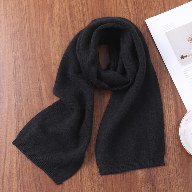 100% Pure Wool Solid Color Knitt Scarf Winter Women'Sthermal Neck Wrap Casual Thick Neckerchief Wraps Soft Warm Dressing Up