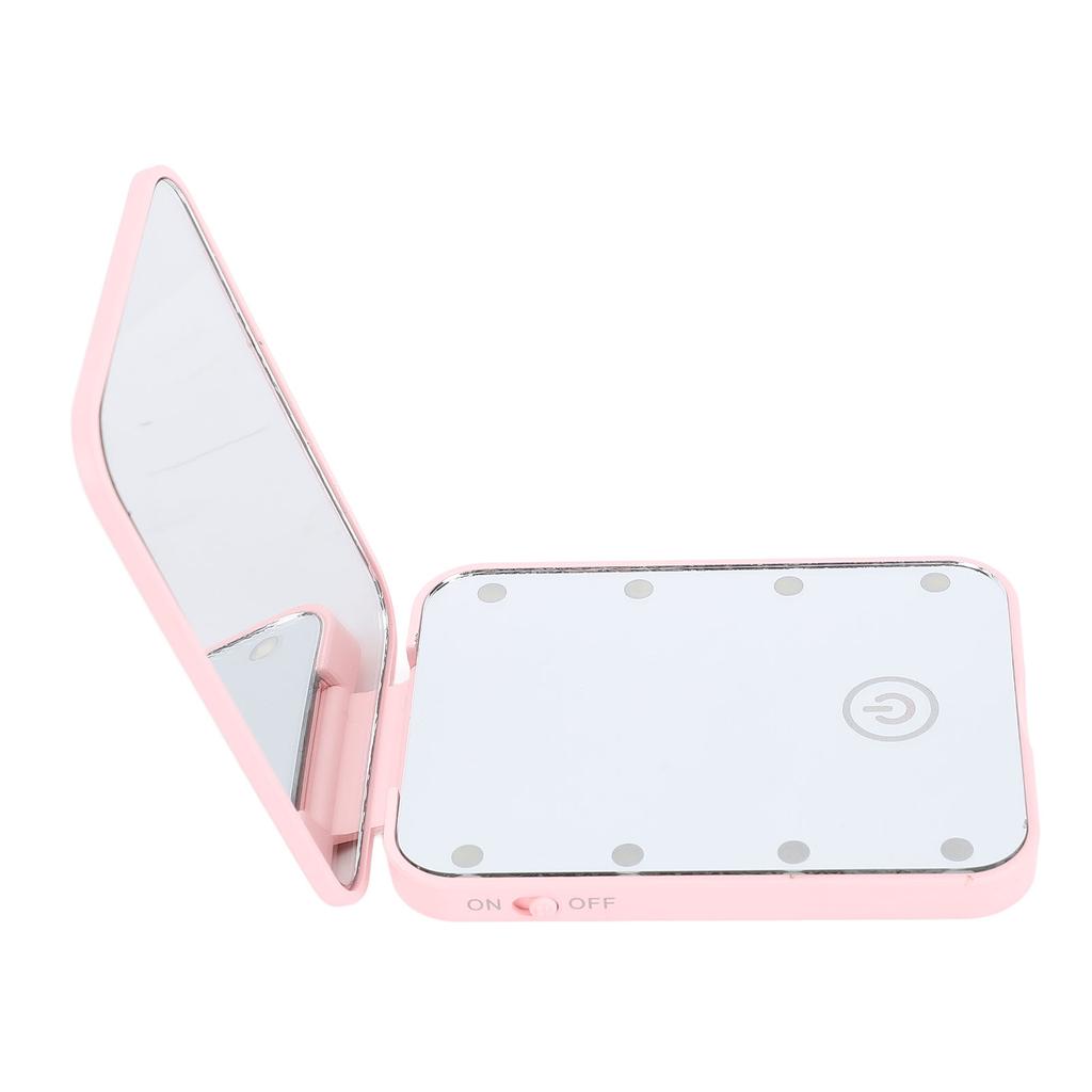 Compact LED Travel Makeup Mirror 2 Sided Magnification Rechargable Portable Handheld Small Lighted Cosmetic Mirror