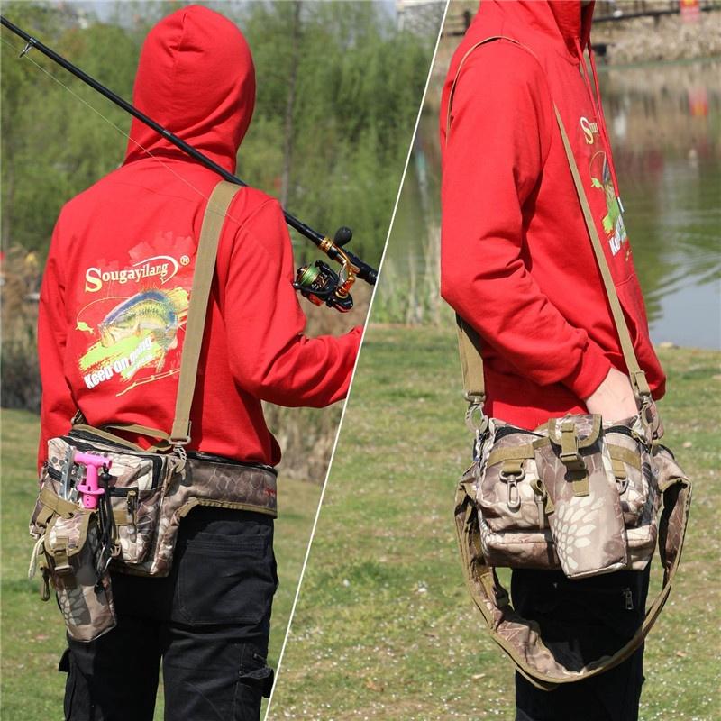 Çok fonksiyonlu Balıkçılık Çantası Taşınabilir 130cm Olta Takımı Çubuk Makarası Lures Çantası