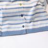 Damen Kurzarm Strick-T-Shirt mit Farbblock-Streifen