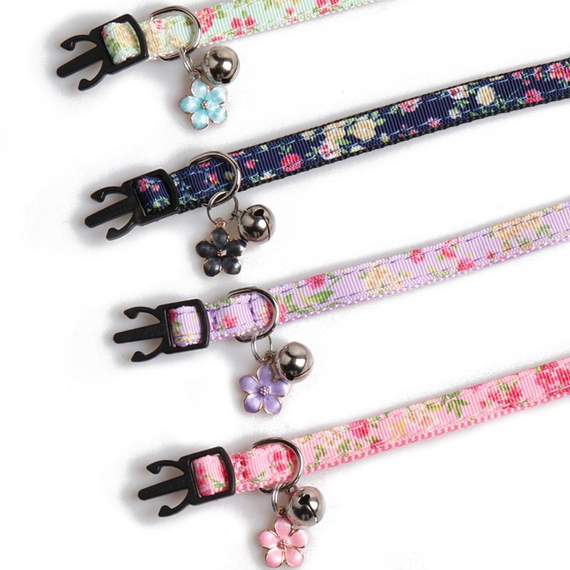 New Floral Cat Collar Cute Small Flower Pet Collar for Cats Adjustable Soft Kitten Collar Dog Leash Arnes Perro Pet Items