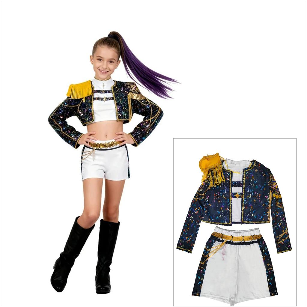 Barn Jenter Kpop Rumi Zoey Mira Demonjegere Cosplay Kostyme Forkledning for Barn Trykte Klær Rollespill Halloween Karnevalsdrakt