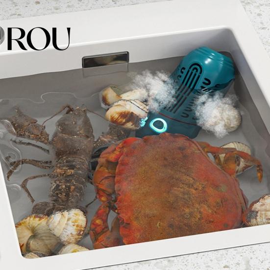 Produce Purifier for Food Capsule Fruit Vegetable Cleaner, Wireless Hydroxyl Ion Meat, Chemical Free Wash Auto 10 Min Cycle, Waterproof Smart
