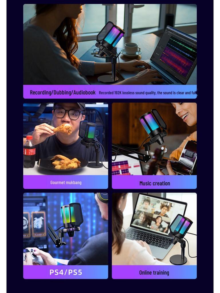 Fifine A6 Radiance RGB Microphone for PC, Phone, Recording, Gaming, Dubbing & Live Streaming