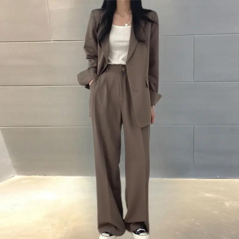 Vysoce kvalitní pracovní sako s jednoduchým střihem OL Pants Suit Blejzry s vrubem