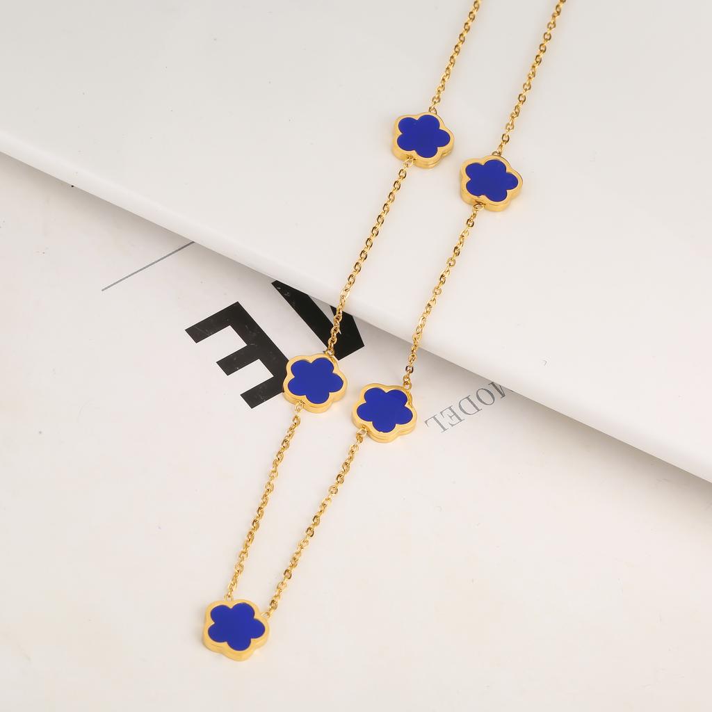 Nerezová ocel Nevyblednoucí Minimalistický Kreativní Rostlina Živý List Okvětní Lístek Květina Přívěsek Náhrdelník Náušnice Náramek Šperky Set