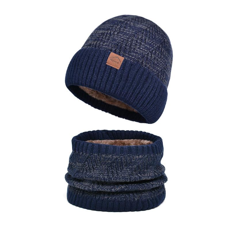 Knitted Winter Hat And Gloves Set With Fleece Lining For Men And Women
