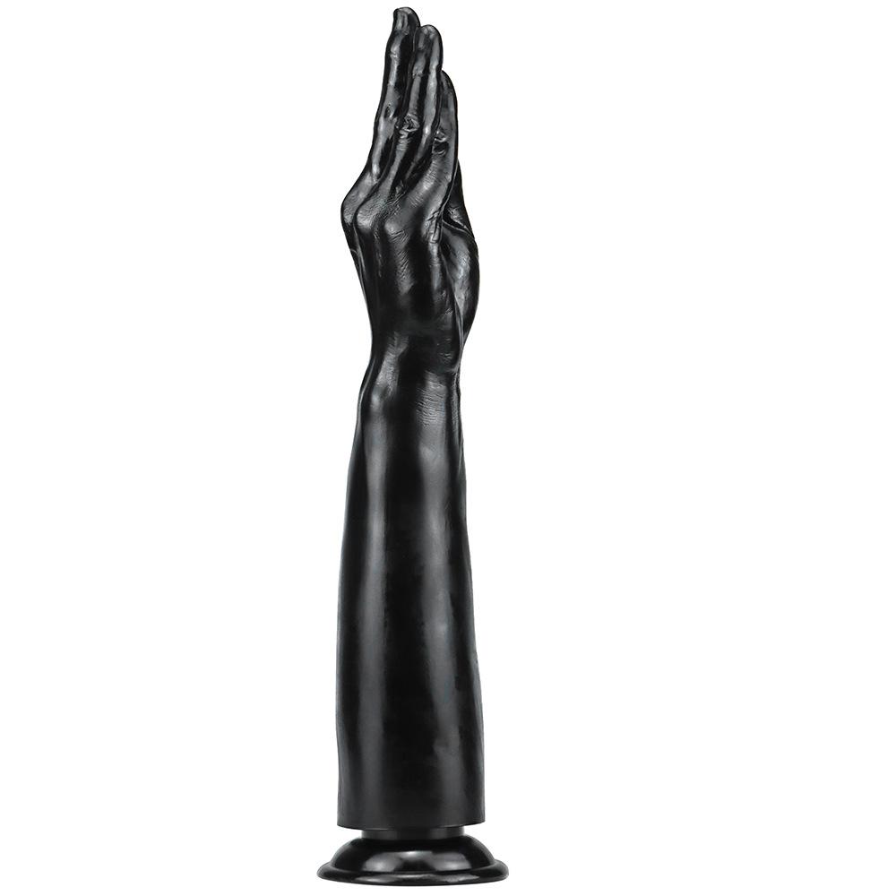 Realistic Long Hand Dildo for Men And Women Black Lifelike Butt Plug with Strong Suction Cup Huge Anal Stretching Plug