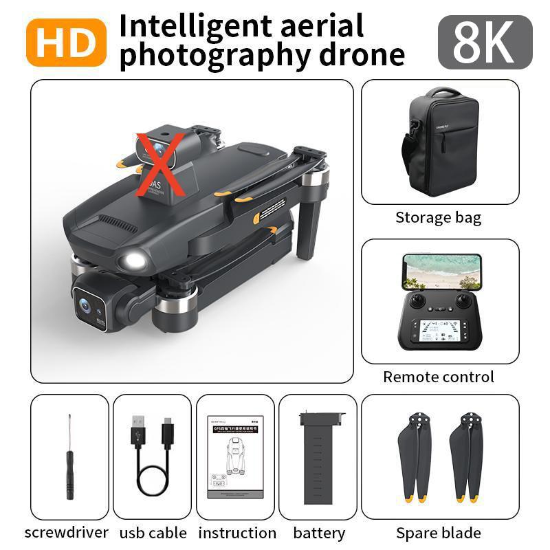 T8  Professional Drone GPS 3-axis Gimbal 8K ESC Dual 360°Laser Obstacle Avoidance FPV Optical Flow Folding Quadcopter Drones Toy