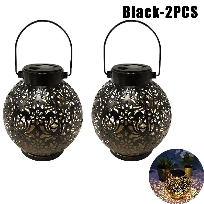 Solar Powered Moroccan Lanterns Metal Outdoor Hanging Lights Waterproof For Patio Lawn Yard Tabletop Decor Ambient Lighting