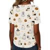 Women's Casual Loose Fit Halloween Print T-Shirt Short Sleeve Crew Neck Top Comfortable Lightweight Fabric All Over Graphic Design