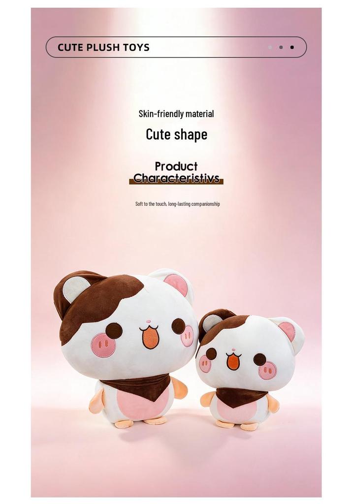 Cross-border Plush Mouse Ball Cushion with Double Color Scarf