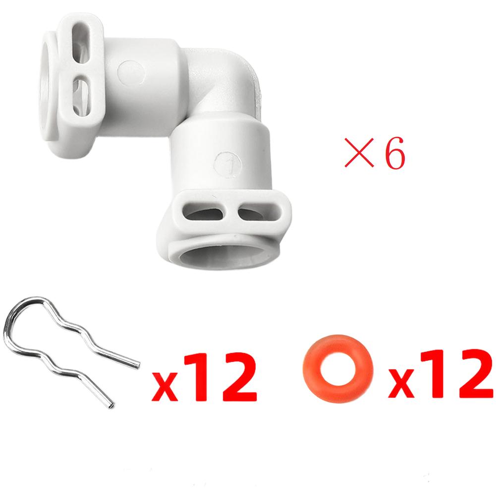 

L Shape Plastic Coffee Machine Water Line Connector Replacement 6 Connectors with Silicone Rings Fits Dr Coffee Kalerm Models