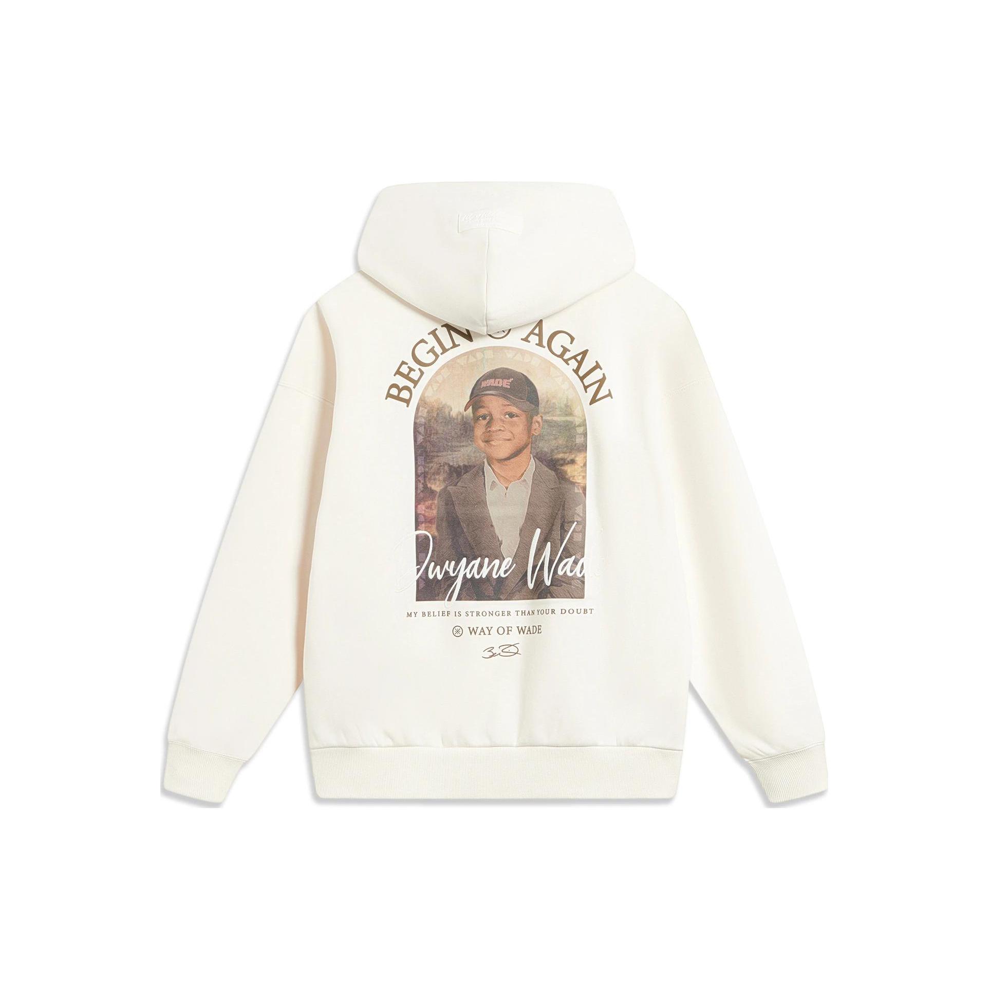 Li Ning Sweatshirts Unisex Ecru Hooded Moderate Regular AWDT943-2 M