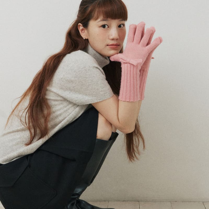 HIGH CHEEKS Ribbon Finger Hole Gloves(6colors)_HC2499AC001M