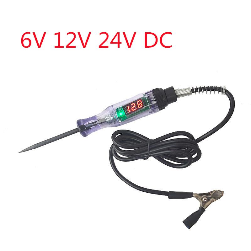 2026 Car Truck Voltage Circuit Tester Digital Display Long Probe Pen Light Bulb Automobile Diagnostic Tools Auto Repair