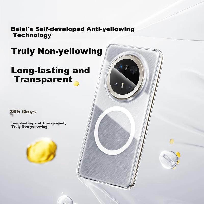 Baseus Magnetic, No YellowingPhone Case for Huawei Mate70, with Magnetic, Ultra-Thin Magnetic Charging, Shockproof, Full Lens Protection, Simple