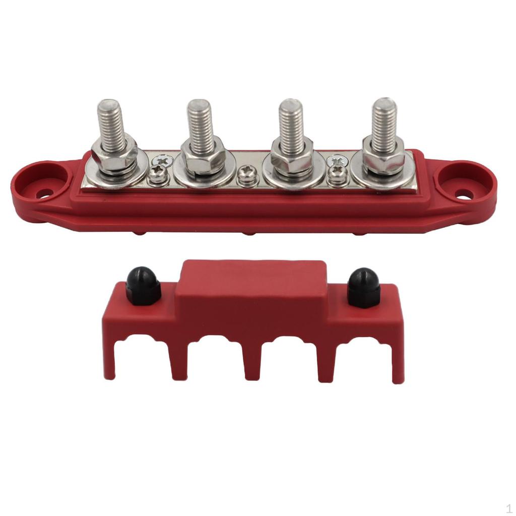 Bloco de Distribuição de Energia com 4 Saídas com Tampa Acessórios Par de Barramento Adequado para Marítimo Automotivo