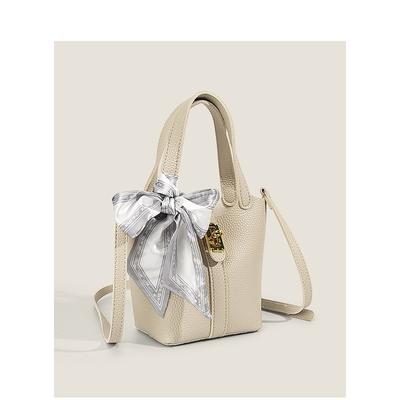 High-end Bag New Trendy Fashion Scarf Handbag Bucket Bag Texture Versatile Shoulder Crossbody Bag French Style