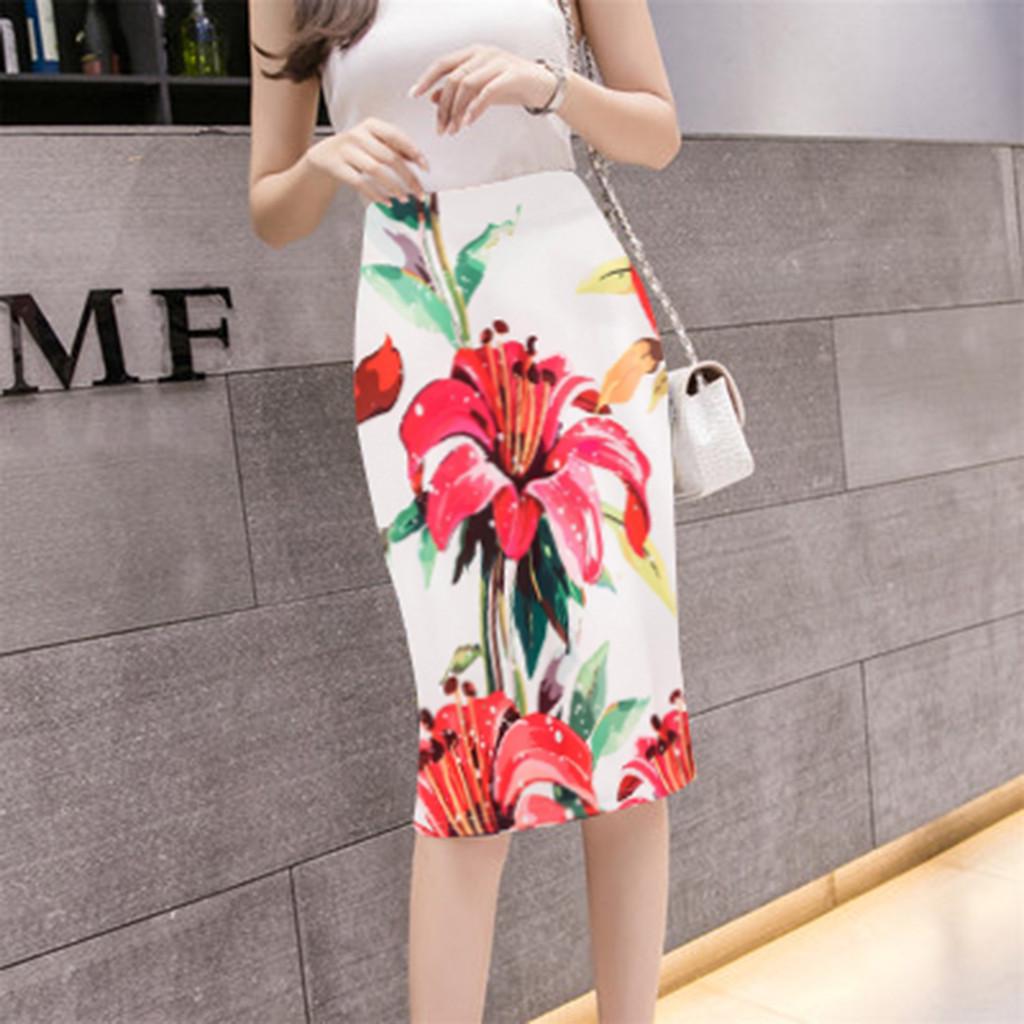 Damen Sommer Modetrend Bequeme Freizeit Tasche Hüftrock Print Rock