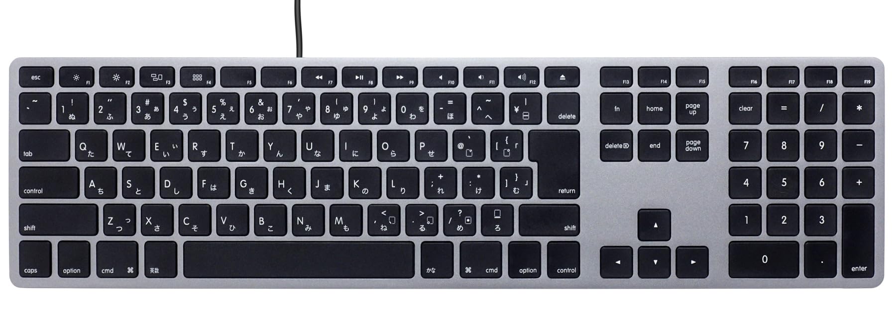 

Matias Wired Aluminum Keyboard for Space Japanese USB Mac, Gray, Layout,