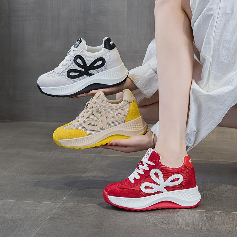 Autumn and Winter New Platform Casual Little White Single Shoes Lace-up Slope Heel Sports Running Versatile Women's Shoes