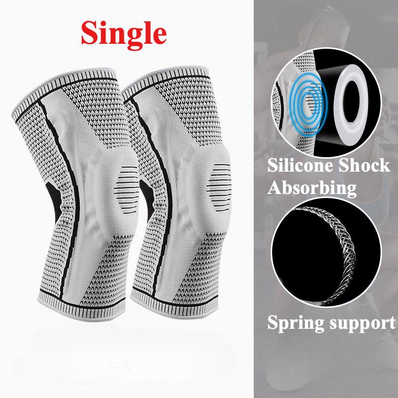 

Товары для спорта на открытом воздухе баскетбольные спортивные наколенники мужские силиконовые велоспорт бег нейлоновые щитки для ног защита от столкновений XL серый