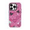 Pink Graffiti Heart Phone Case for IPhone 17 16 15 14 13 Pro Max Plus for Magnetic Single Double-layer Tough Case