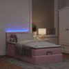 Ottoman Bed with Mattress & LEDs Pink 80x200 Cm Velvet