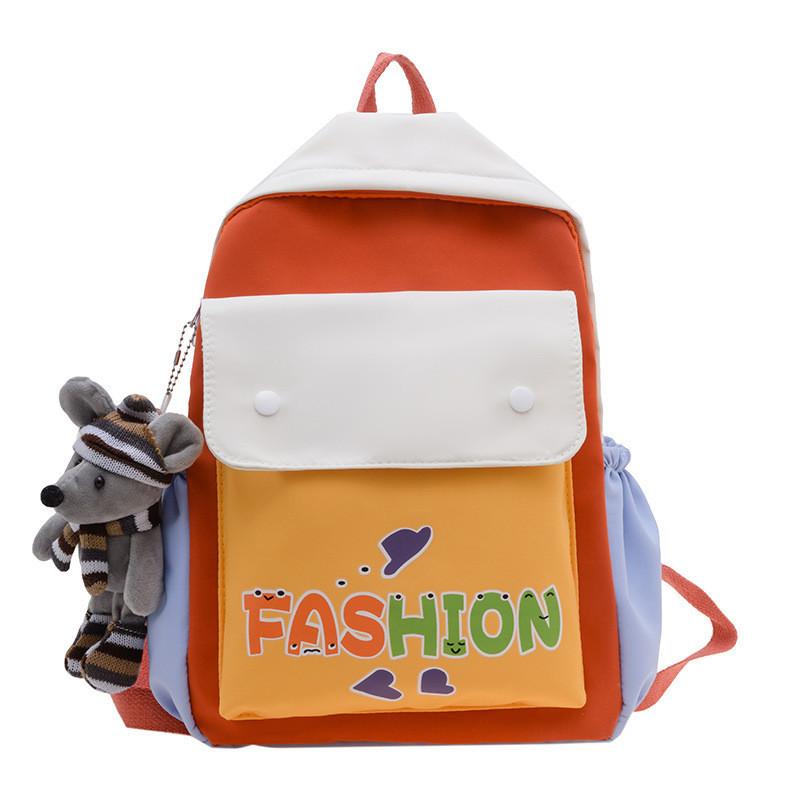Charming Dual Color Kids Backpack Made Of Durable Canvas Perfect For School Use