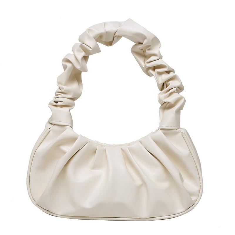 Nuova Borsa a Mano da Donna Pieghettata a Nuvole in Pelle PU Borsa a Spalla Casual Adatta per Viaggi e Uso Quotidiano (Design Raviolo)