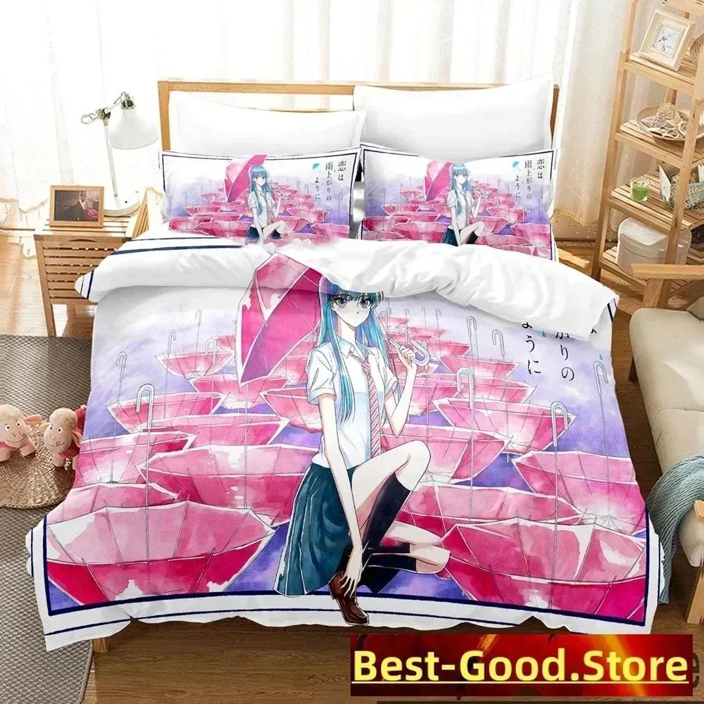 

3D Print Anime After the Rain Bedding Set Duvet Cover Sheet Printed Bed Set Pillowcase Full Queen King Size Comforter Bedroom 135x200cm