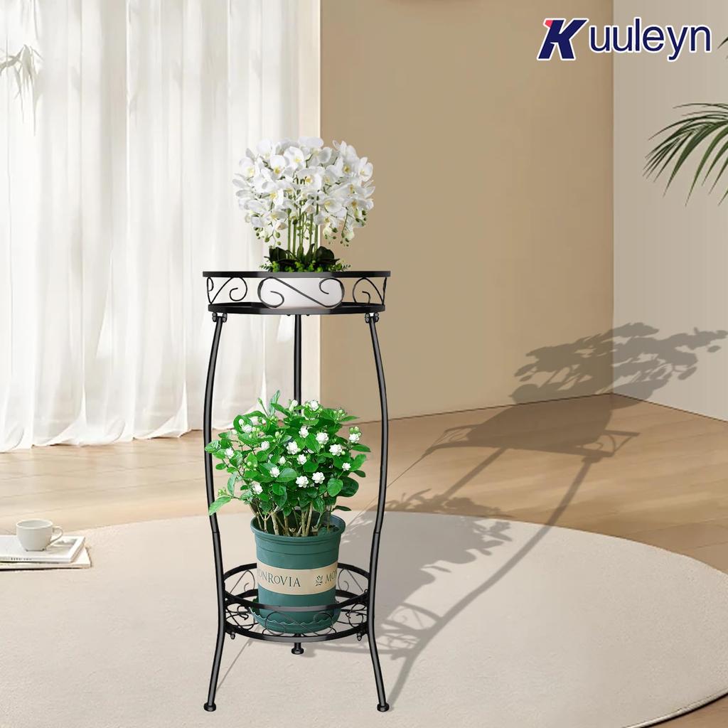 Gartenarbeit Pflanzgefäß Blume Zimmerblume stilvoller Garten Blumenständer für perfekt für Wohnen Büro Regal, Innenbereich, 2-stöckig, Ständer, Regal, Ständer, Regal, Eisen,