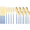 16Pcs Rainbow Dinnerware Stainless Steel Cutlery Set Western Knife Fork Spoon Dinner Flatware Set Kitchen Silverware Tableware