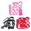 Sex Bondage Restraint Kits for Adult Beginners BDSM Toys Leather Adjustable Handcuffs Ankle Cuff Gag Blindfold Set